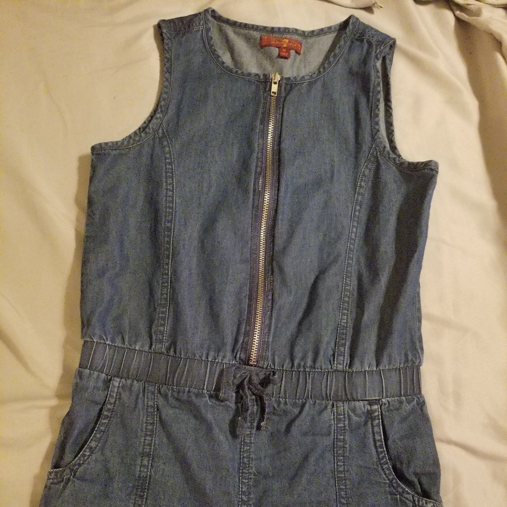 Girls jean Romper 7 for all mankind size 8